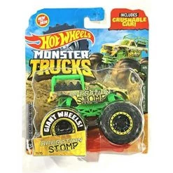 DieCast Hot Wheels Monster Trucks 1:64 Scale With Crushable Car, Operation Stomp Transport Riding Truck 71/75