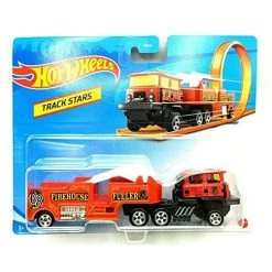 DieCast Mattel Hot Wheels Track Stars Firehouse Fueler Fire Truck