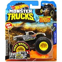 Hot Wheels Monster Trucks Wild Streak With Giant Wheels, Connect And Crash Car, Animal Attack 4/5 Mattel 5 Hot Wheels Monster Trucks Wild Streak With Giant Wheels, Connect And Crash Car, Animal Attack 4/5 Mattel