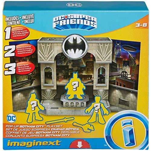 Fisher-Price Imaginext DC Super Friends Gotham City Pop-Up Playset With 3 Mystery Figures For Preschool Kids Ages 3 To 8 Years DC Comics 1 Fisher-Price Imaginext DC Super Friends Gotham City Pop-Up Playset With 3 Mystery Figures For Preschool Kids Ages 3 To 8 Years DC Comics