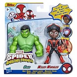 Toy Choo Choo Marvel Spidey And His Amazing Friends Hero Reveal 2-Pack,-Action Figures,-Mask Flip Feature, Miles Morales: Spider-Man And Hulk, 3 And Up