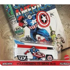 Hot Wheels Volkswagen T1 Drag Bus, [White] Captain America 1/5