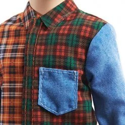 Barbie Ken Fashionistas Doll #154 With Sculpted Purple Hair Wearing A Color-Blocked Plaid Shirt, Black Denim Pants & Boots, Toy For Kids 3 To 8 Years Old