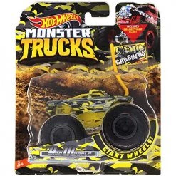 Hot Wheels Monster Trucks Pure Muscle Camo Crashers 4/5 With Collectible Flag Mattel