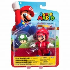 Super Mario Propeller Mario 4 Inch Action Figure With 1-Up Mushroom Accessory