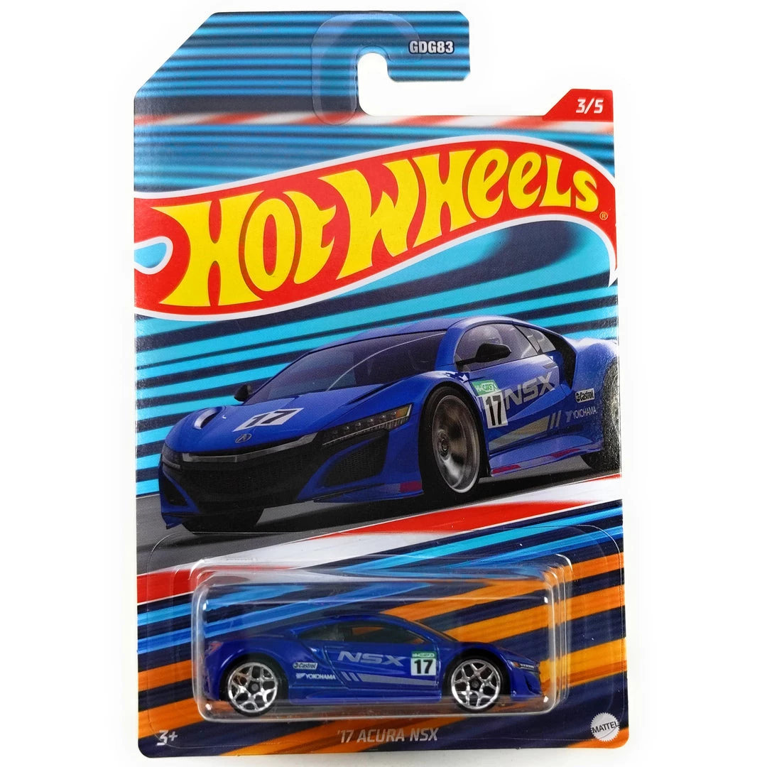 Hot Wheels '17 Acura NSX, 3/5 Blue 1:64 Scale Vehicle Mattel 1 Hot Wheels '17 Acura NSX, 3/5 Blue 1:64 Scale Vehicle Mattel