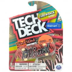 Spin Master Tech Deck Throwback Series Blind Skateboards Stripes Red/Black Complete Fingerboard - 2022 Walmart Exclusive