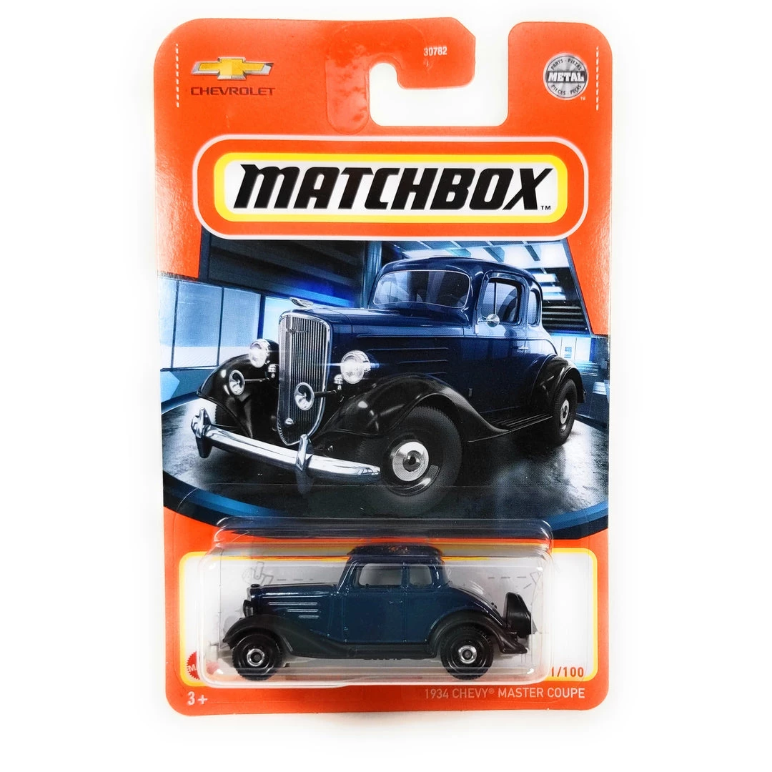 Mattel Matchbox 1934 Chevy Master Coupe 1:64 Scale Blue Vehicle 1 Mattel Matchbox 1934 Chevy Master Coupe 1:64 Scale Blue Vehicle