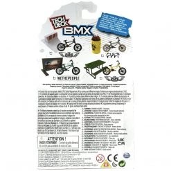 Tech Deck BMX Freestyle Hits Cult Silver And Black Finger Bike - Yellow Flaming Fire Barrel Obstacle Spin Master