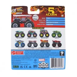 Mattel Hot Wheels Monster Trucks 5 Alarm With Connect And Crash Car 1:64 Scale Truck 6/75