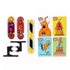 Spin Master Tech Deck VS Series Toy Machine Skateboards Fountain Romero And Leabras Fingerboard 2-Pack, Obstacle And Challenge Card Set