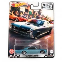 Hot Wheels Premium '66 Pontiac GTO #32 Blue Boulevard Series 1:64 Scale Vehicle