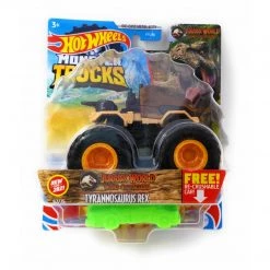 Hot Wheels Monster Trucks Tyrannosaurus Rex Jurassic World Camp Cretaceous With Re-Crushable Car