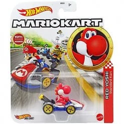 DieCast Mattel Hot Wheels Mario Kart Red Yoshi Standard Kart - Toty Winner 2021