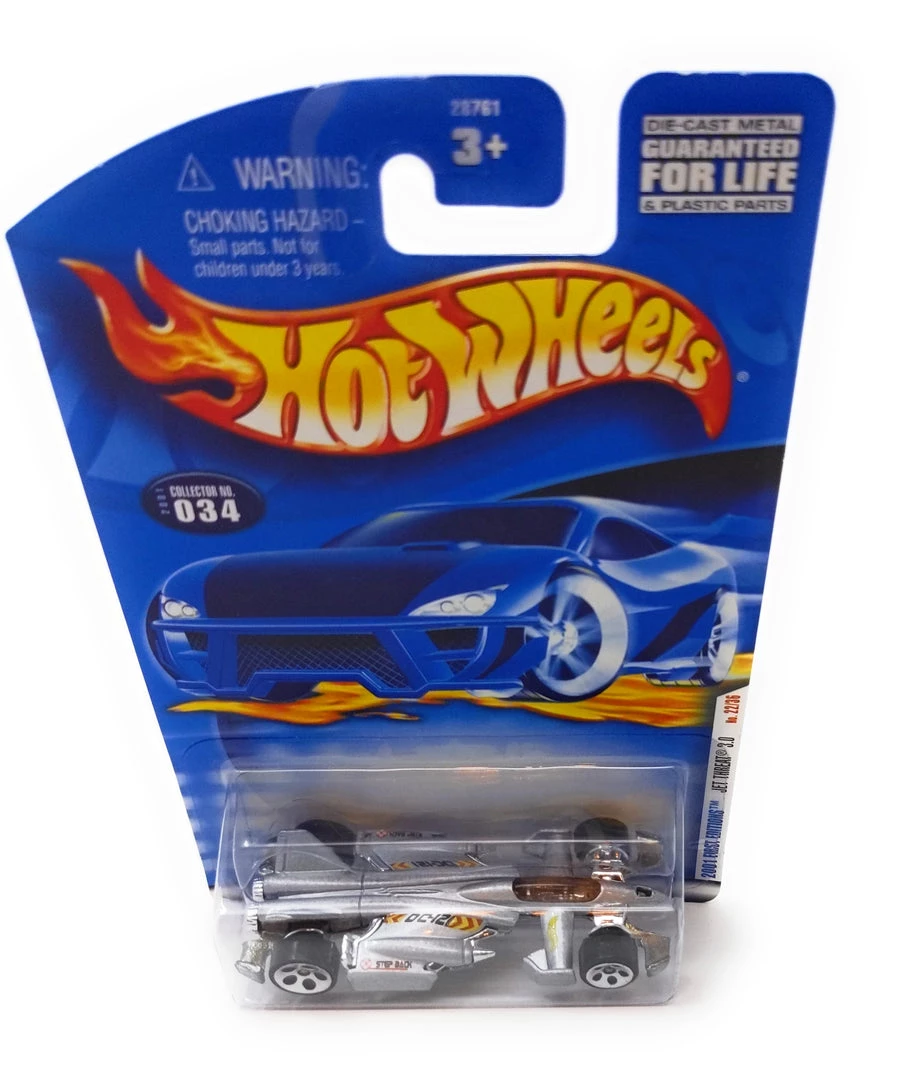 Hot Wheels 2001 First Editions Jet Threat 3.0 No. 22/36 Unpainted Base 2001 Collector No. 034 (Ships In Card Protector Case) Mattel 3 Hot Wheels 2001 First Editions Jet Threat 3.0 No. 22/36 Unpainted Base 2001 Collector No. 034 (Ships In Card Protector Case) Mattel