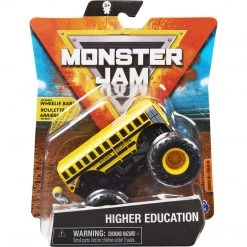 Spin Master Monster-Jam Higher Education, Wheelie Bar Truck Series 18 Arena Favorites 1:64 Scale, Yellow