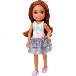Toy Choo Choo Mattel Barbie Club Chelsea Doll (6-inch Brunette) Wearing Unicorn-Themed Graphic And Star Skirt, For 3 To 7 Year Olds
