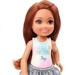 Toy Choo Choo Mattel Barbie Club Chelsea Doll (6-inch Brunette) Wearing Unicorn-Themed Graphic And Star Skirt, For 3 To 7 Year Olds