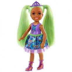 Toy Choo Choo Barbie Dreamtopia Chelsea Sprite Doll, 7-inch, With Green Hair Wearing Fashion And Accessories, Multi (GJJ95) Mattel