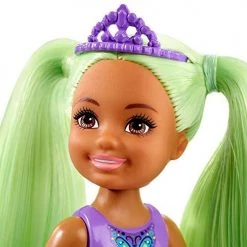 Toy Choo Choo Barbie Dreamtopia Chelsea Sprite Doll, 7-inch, With Green Hair Wearing Fashion And Accessories, Multi (GJJ95) Mattel