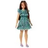 Toy Choo Choo Barbie Fashionistas Doll With Long Brunette Hair Wearing Graphic Black & Aqua Polka-Dot Dress, Purple Sandals & Sunglasses, Toy For Kids 3 To 8 Years Old, Multi (GHW63) Mattel