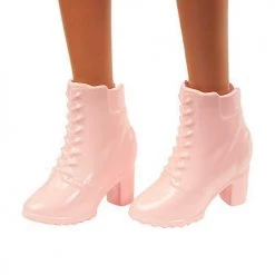 Toy Choo Choo Mattel Barbie Fashionistas Doll With Long Brunette Hair Wearing Mouse-Print Dress, Pink Booties & Sunglasses, Toy For Kids 3 To 8 Years Old