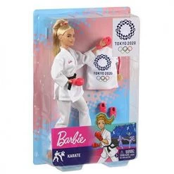Toy Choo Choo Mattel Barbie Olympic Games Tokyo 2020 Karate Doll With Karate Uniform, Tokyo 2020 Jacket, Medal, Helmet, Sparring Gloves And Sandals For Ages 3 And Up