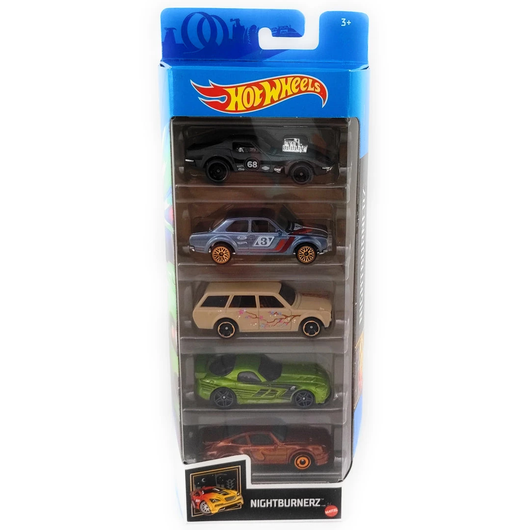 Hot Wheels Nightburnerz 5 Pack Die-Cast Cars 1:64 Scale 1 Hot Wheels Nightburnerz 5 Pack Die-Cast Cars 1:64 Scale