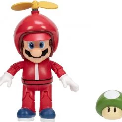 Super Mario Propeller Mario 4 Inch Action Figure With 1-Up Mushroom Accessory