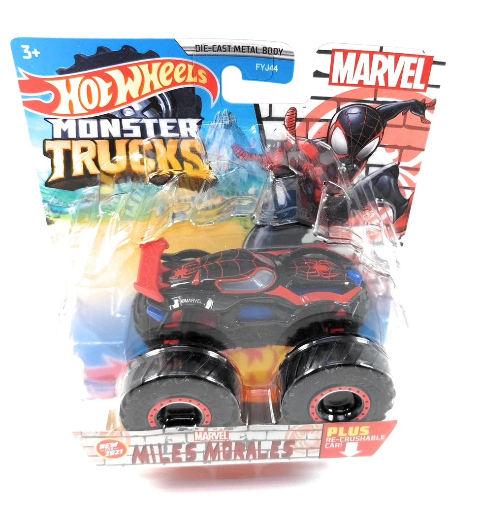 Hot Wheels Monster Trucks Marvel Miles Morales 1:64 Scale Vehicle 3 Hot Wheels Monster Trucks Marvel Miles Morales 1:64 Scale Vehicle