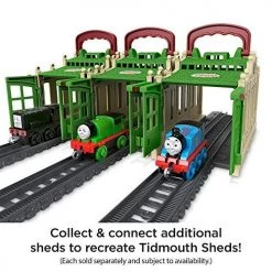 Fisher-Price Thomas & Friends Connect & Go Percy Push-Along Metal Train Engine & Take-Along Storage Shed