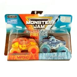 Spin Master Monster Jam Fire & Ice Limited Edition Max D Fire And El Toro Loco Ice 1:64 Scale Truck 2 Pack