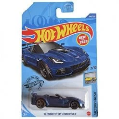 Toy Choo Choo Hot Wheels '19 Corvette ZR1 Convertible 144/250 [Blue], Factory Fresh 2/10
