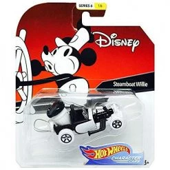Toy Choo Choo Disney Hot Wheels Steamboat Willie Character Car, Series 6, 1:64 Scale