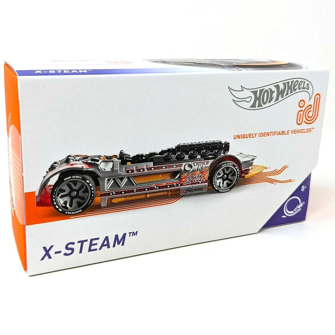 Hot Wheels Id X-Steam HW Daredevils 02/04 Uniquely Identifiable Vehicles 1:64 Scale 1 Hot Wheels Id X-Steam HW Daredevils 02/04 Uniquely Identifiable Vehicles 1:64 Scale