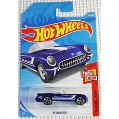 Toy Choo Choo Hot Wheels 2018 50th Anniversary Then And Now '55 Corvette 192/365, Blue
