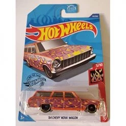 Toy Choo Choo Hot Wheels 2020 Hw Flames '64 Chevy Nova Wagon, Orange 141/250