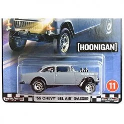 Toy Choo Choo Mattel Hot Wheels Boulevard '55 Chevy Bel Air Gasser, Gray [Silver Engine]