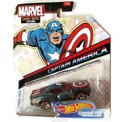 Toy Choo Choo Hot Wheels Character Cars - Captain America - Comic Book Styling 2/4 Mattel