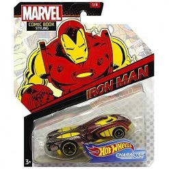 Toy Choo Choo Hot Wheels Character Cars Iron Man - Marvel Comic Book Styling Series Damaged Packaging