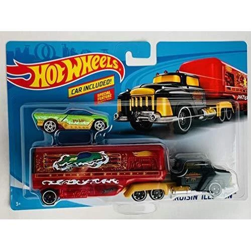 Mattel Hot Wheels Detachable Trailer And 1:64 Car, Cruisin' Illusion 1 Mattel Hot Wheels Detachable Trailer And 1:64 Car, Cruisin' Illusion