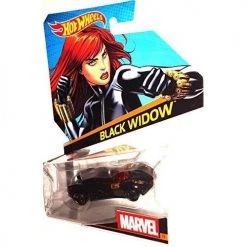 Toy Choo Choo Hot Wheels Marvel Character Car, Black Widow #18, 1:64 Scale