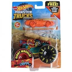 Toy Choo Choo Hot Wheels Monster Trucks 1:64 Scale Demo Derby, Includes New Crushed Car