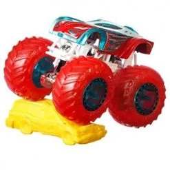 Toy Choo Choo Mattel Hot Wheels Monster Trucks 1:64 Scale El Superfasto 20/75 Crushable Car, Red/Green/White