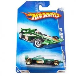 Toy Choo Choo HOT WHEELS RACING 2009 03 OF 10 GP-2009 GREEN RACE CAR WITH HOT WHEELS LOGO ON SIDES 069/190