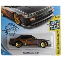 Toy Choo Choo Mattel Hot Wheels Speed Graphics 7/10 Nissan Silvia [S13] 111/250, Gray