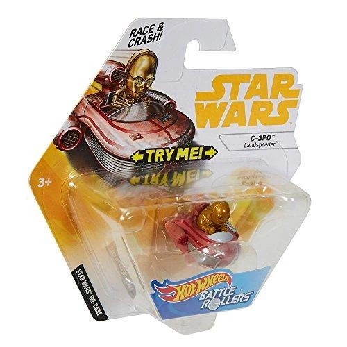 Hot Wheels Star Wars Battle Rollers C-3PO Landspeeder Vehicle 7 Hot Wheels Star Wars Battle Rollers C-3PO Landspeeder Vehicle