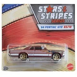 Hot Wheels Stars & Stripes Series '64 Pontiac GTO 3/10, Red