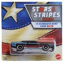 Toy Choo Choo Hot Wheels Stars & Stripes Series '71 Plymouth Hemi 'Cuda 2/10, Black