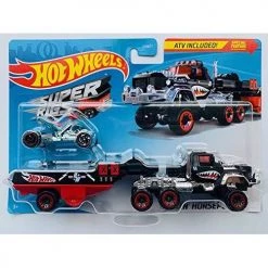 Toy Choo Choo Mattel Hot Wheels 2020 SuperRigs Haulin-Horsepower (Black/red) Detachable Trailer With ATV Bike!